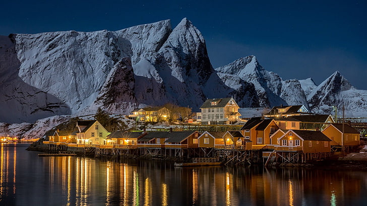 Small American fishing town on a river
